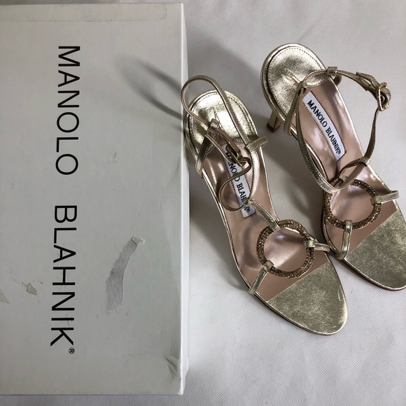Manolo Blahnik Shoes - Manolo Blahnik Metallic YETA Sandals